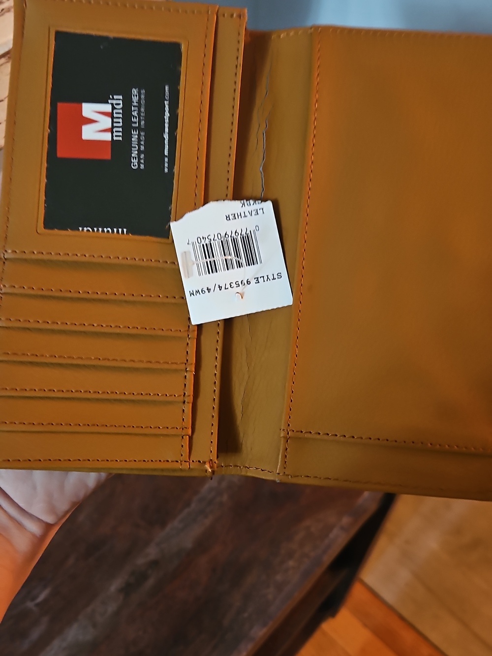 Mundi Camel Color Leather Wallet Nwt - Picture 6 of 7